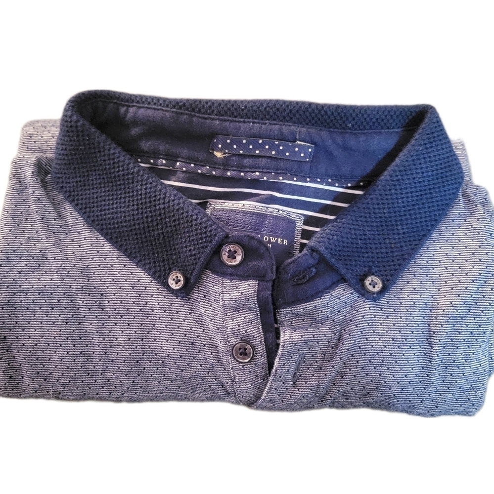 Denim & Flower / Men's Front Pocket Polo Shirt / M / Gray - Picture 7 of 7